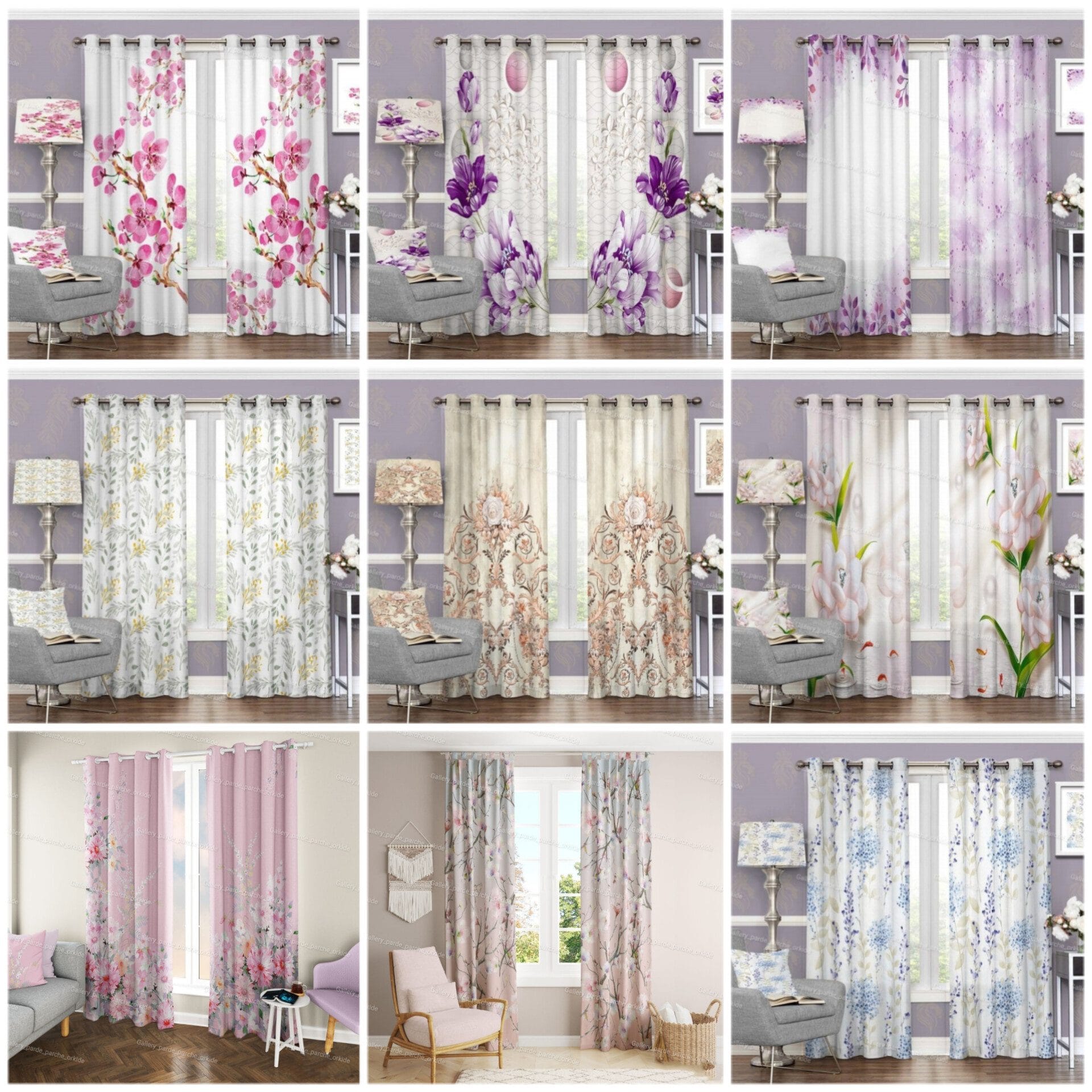 پرده چاپی طرح گُل، مناسب دکوراسیون داخلی