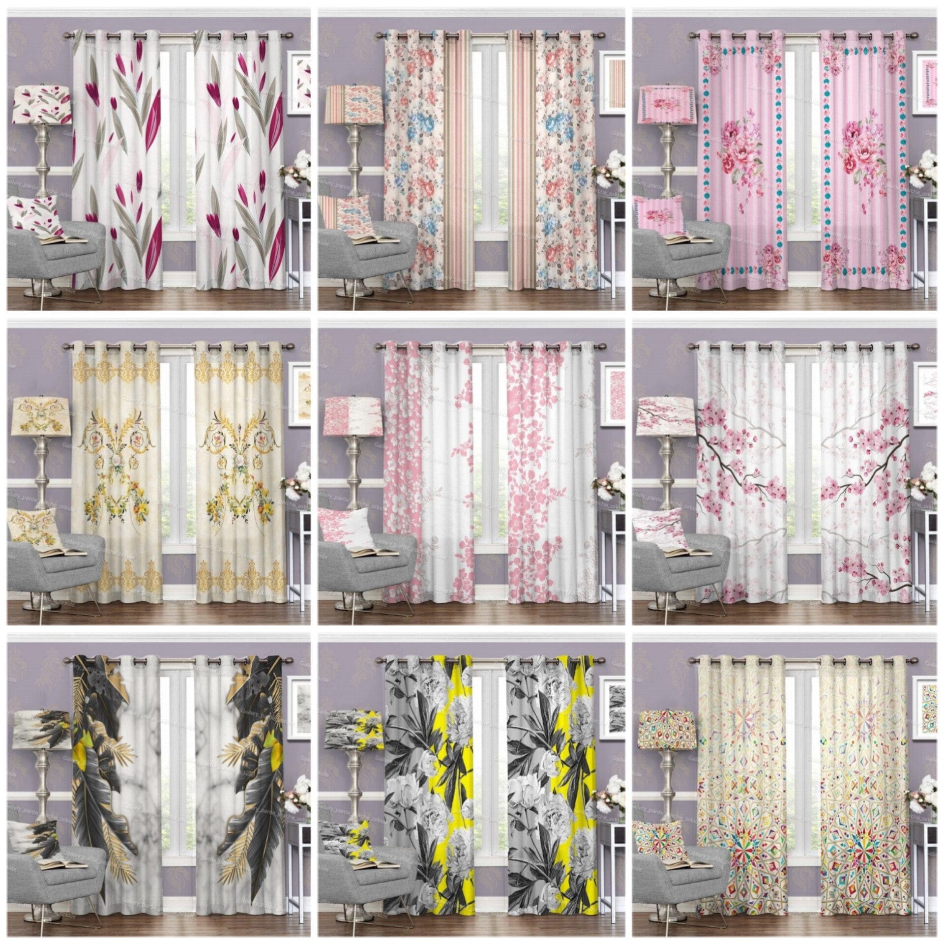 پرده چاپی طرح گُل، مناسب دکوراسیون داخلی