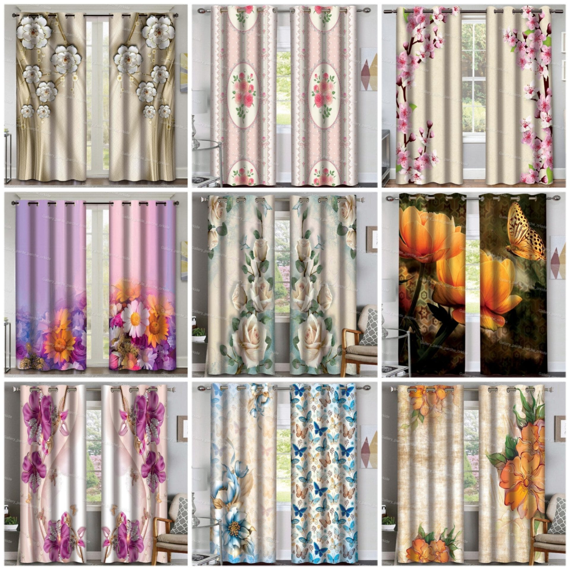 پرده چاپی طرح گُل، مناسب دکوراسیون داخلی