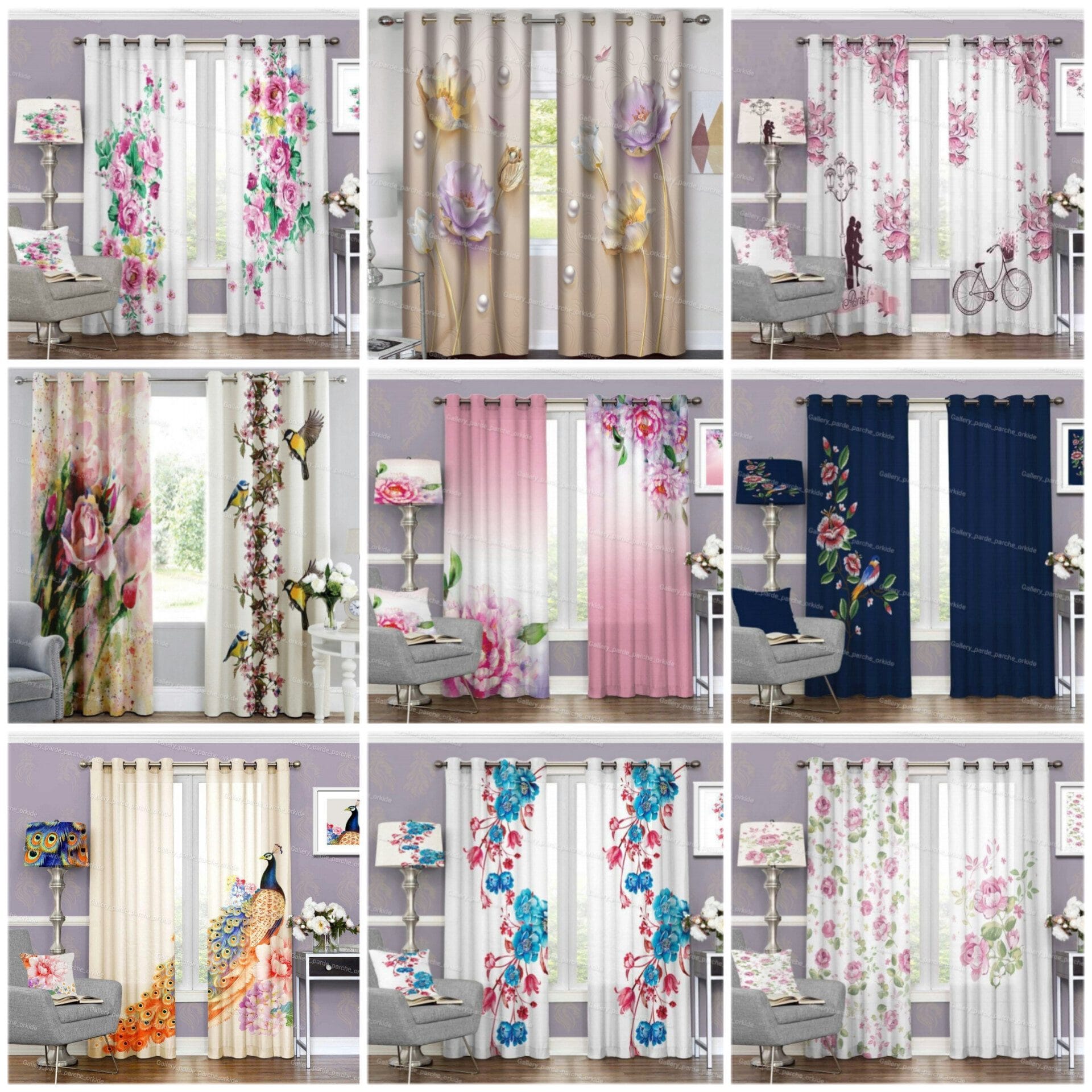 پرده چاپی طرح گُل، مناسب دکوراسیون داخلی