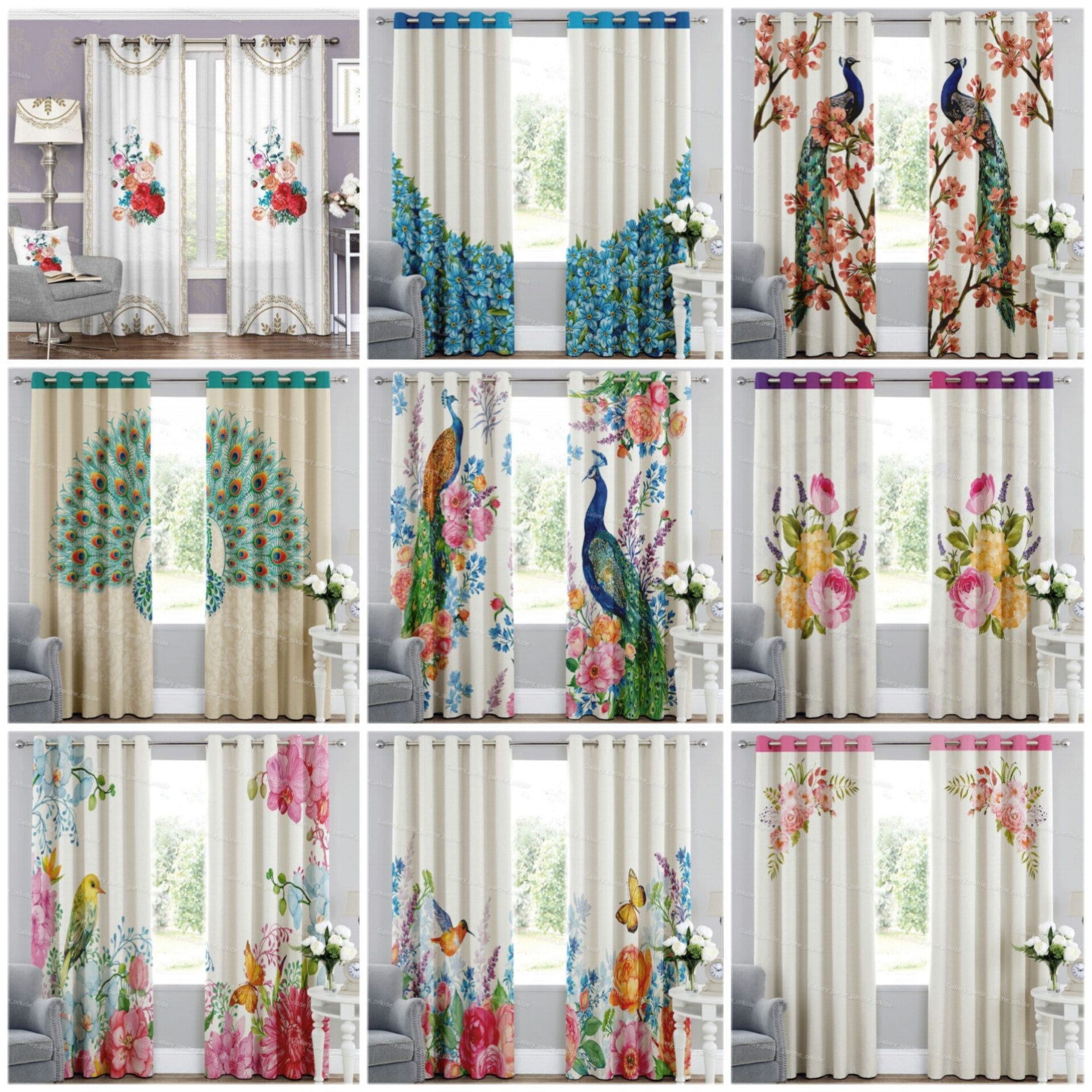 پرده چاپی طرح گُل، مناسب دکوراسیون داخلی