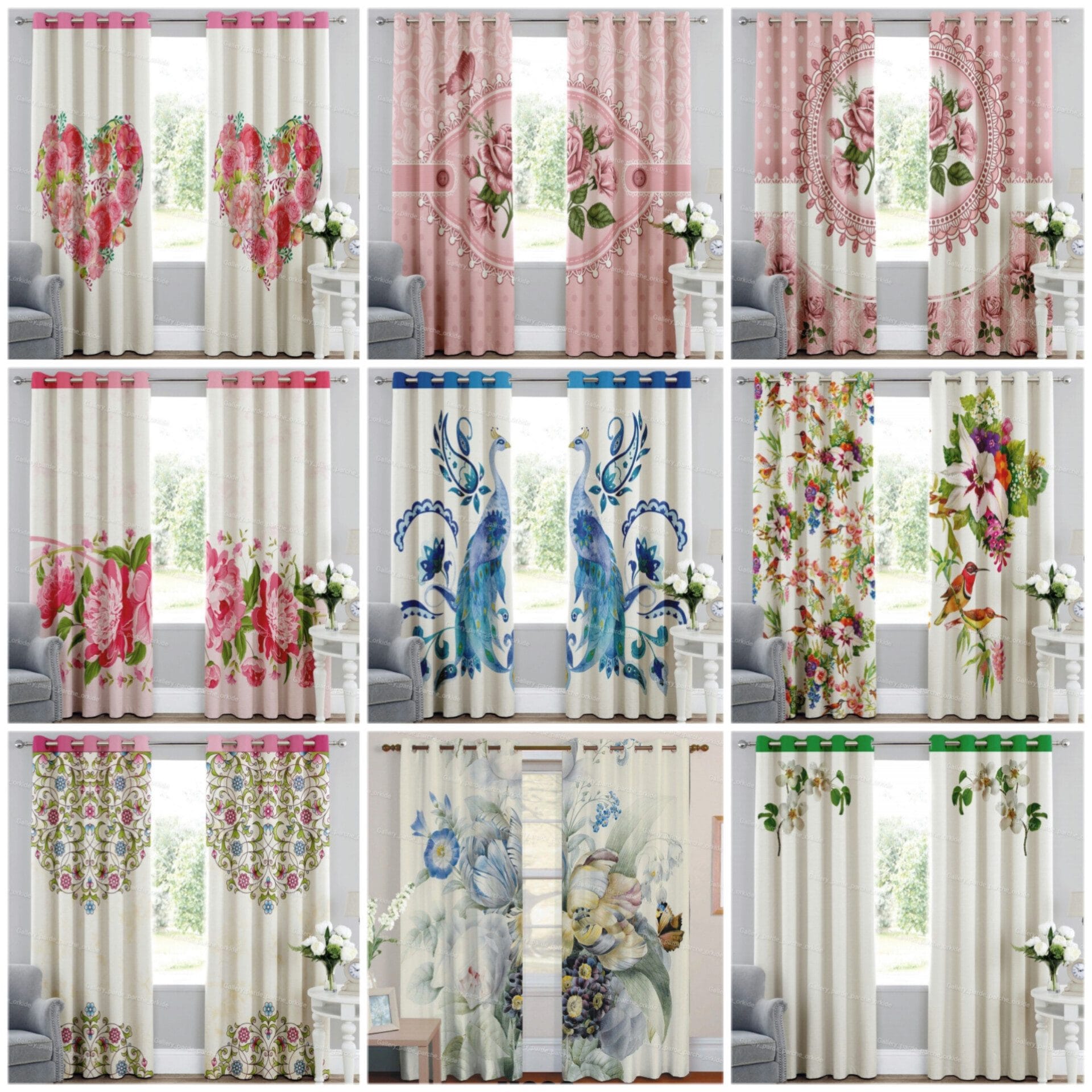 پرده چاپی طرح گُل، مناسب دکوراسیون داخلی