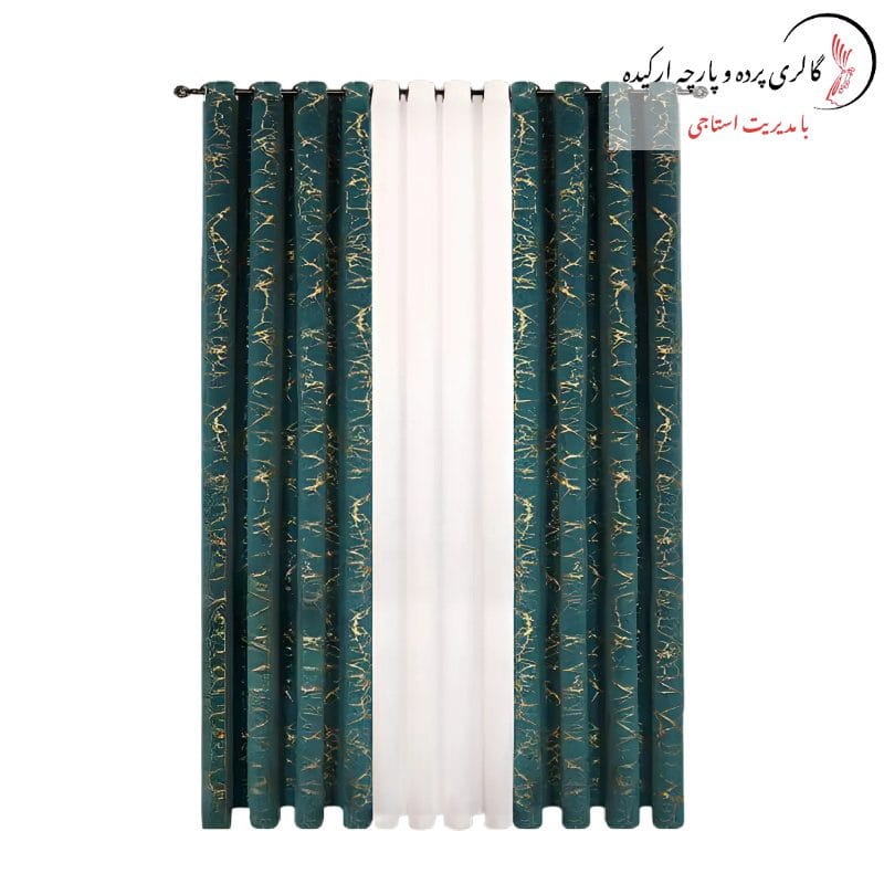 پرده مخمل طلاکوب پوست اسبی با بافتی مجلل و طراحی شیک مناسب دکوراسیون‌های مدرن