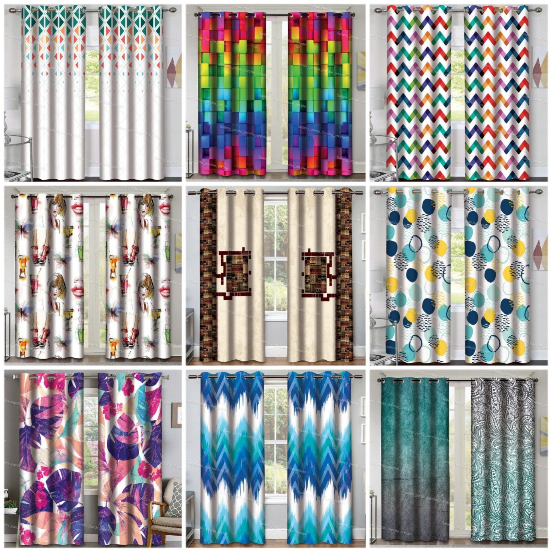 پنل پرده چاپی طرح مدرنبرای دکوراسیون داخلی با سبک مدرن