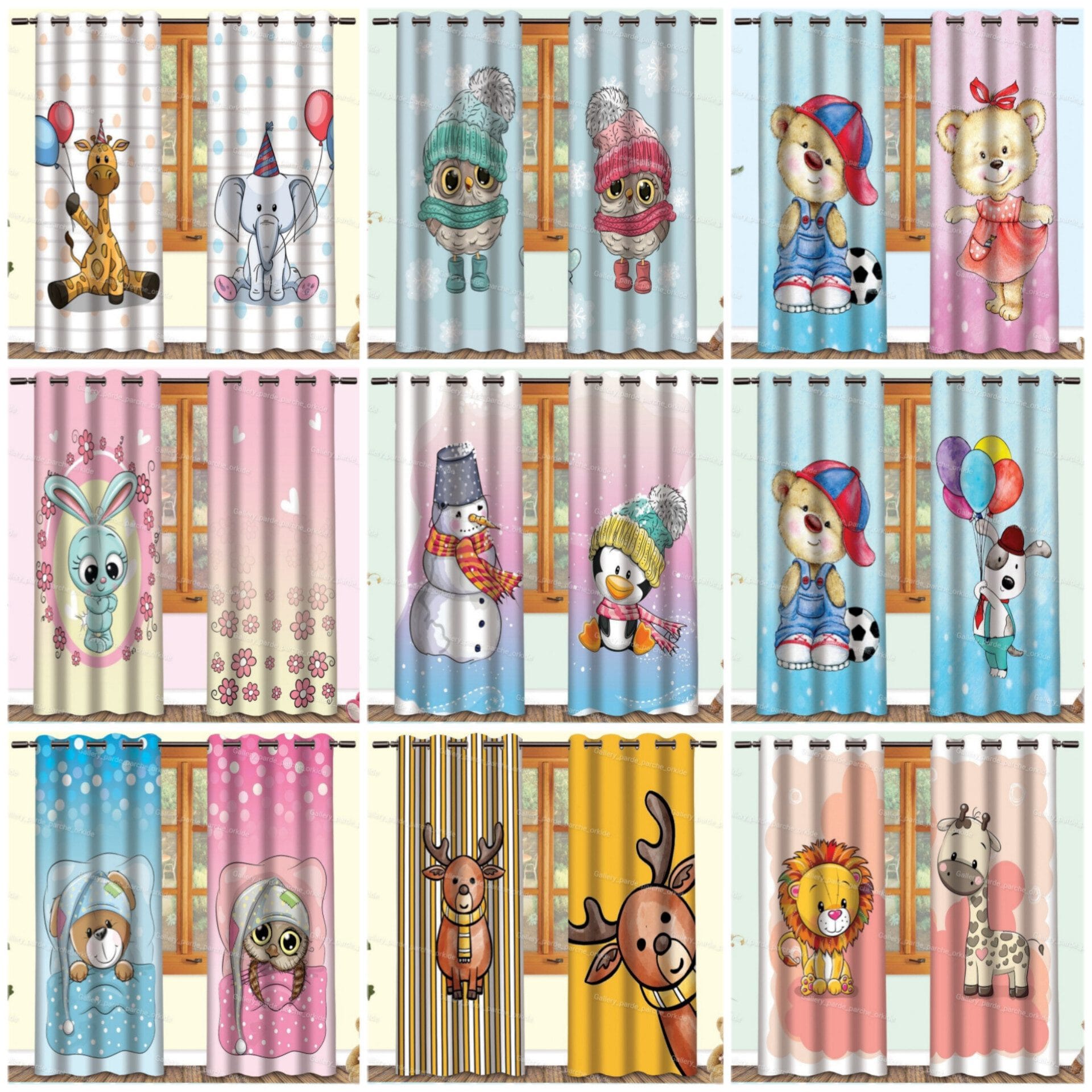 پرده چاپی طرح کودک با طراحی‌های شاد و جذاب