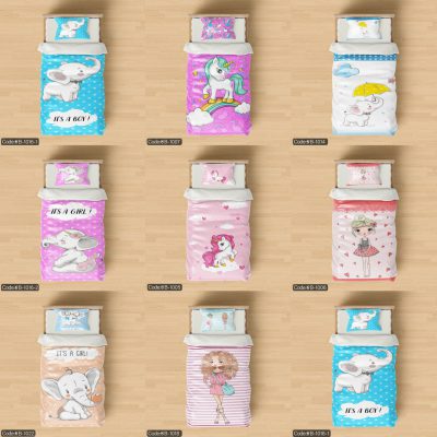 روتختی چاپی طرح کودک با طرح‌های کارتونی و رنگارنگ