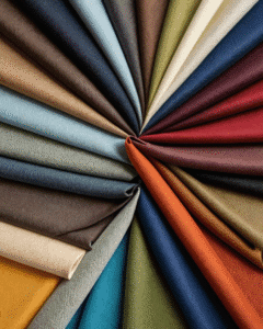 تصویر پارچه‌ تا‌شده با نمایی از جنس و رنگ پارچه برای نمایش جزئیات