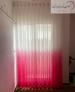 پرده حریر دورنگ با ریزش نرم و ترکیب رنگ جذاب